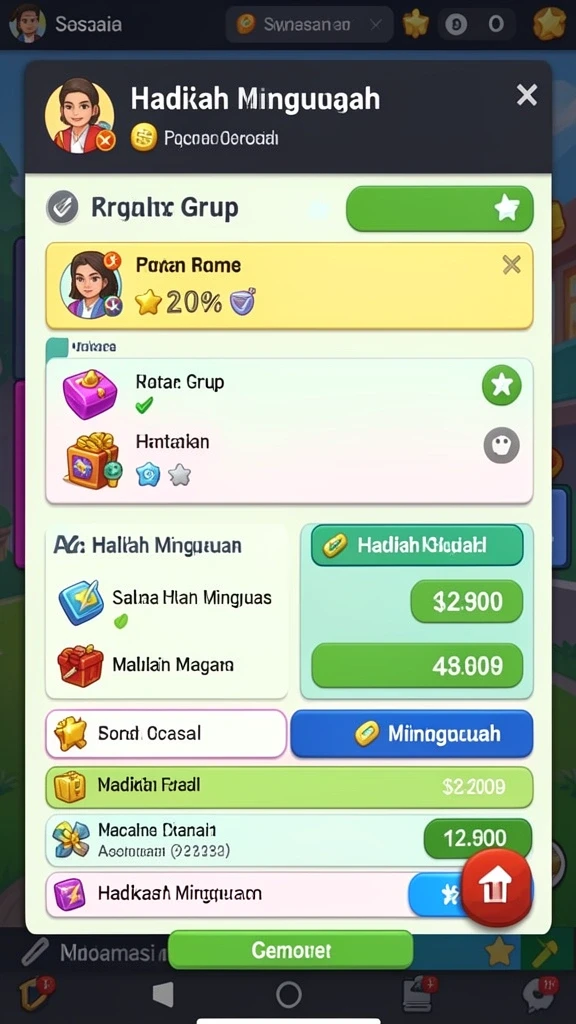 Tampilan awal game MEGAFAFA dengan berbagai pilihan slot.